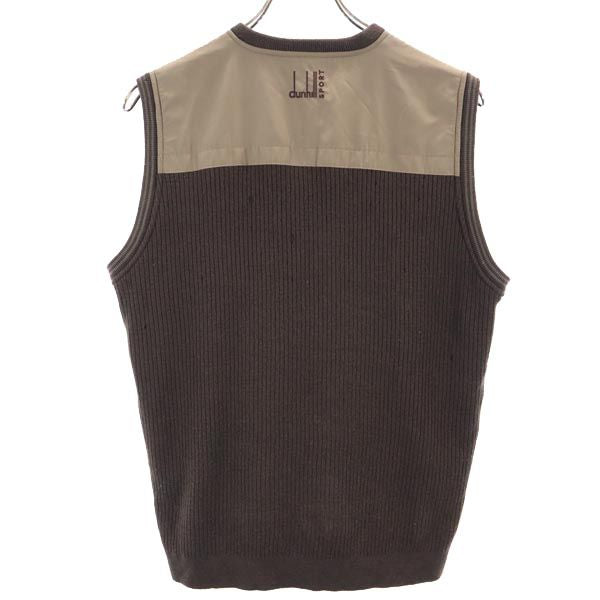 Dunhill ダンヒル 日本製 デサント ウール ニットベスト M ブラウン系 SPORT メンズ