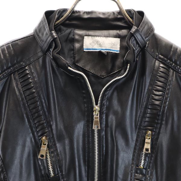 Columbia コロンビア アウトドア フェイク レザージャケット XL ブラック レディース