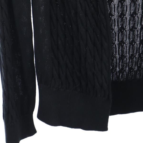 Yohji Yamamoto ヨウジヤマモト コットン 長袖 ニット カーディガン 2 ブラック ボタンレス レディース