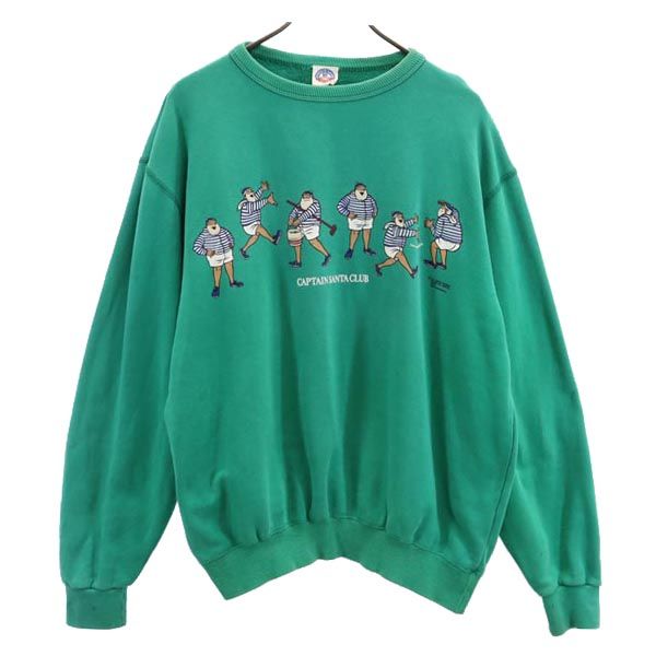 キャプテンサンタ 90s オールド 長袖 スウェット トレーナー L グリーン系 CAPTAIN SANTA メンズ
