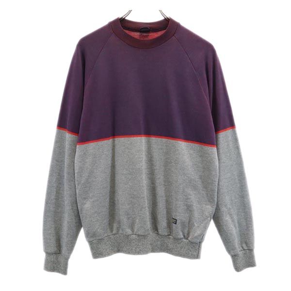 CLUBadidas クラブアディダス 70s 80s ヴィンテージ デサント製 バイカラー 長袖 スウェット トレーナー O グレー系 メンズ