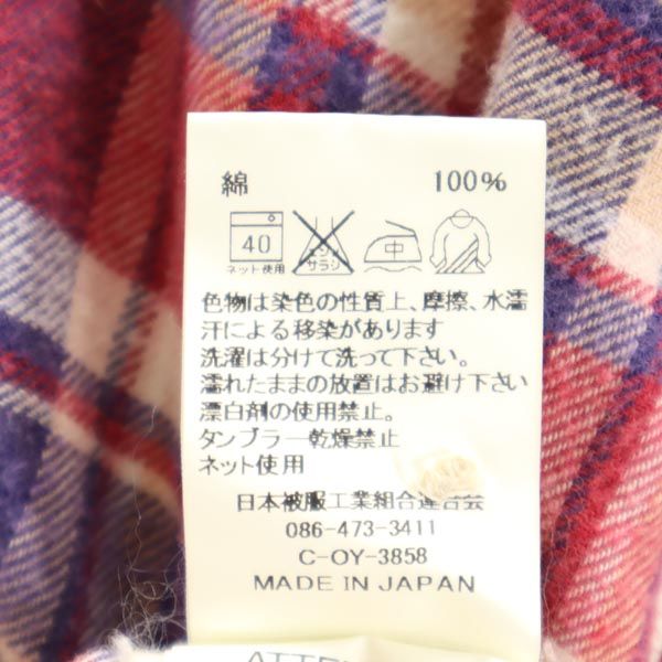 Johnbull ジョンブル 日本製 長袖 チェックシャツ S レッド系 レディース