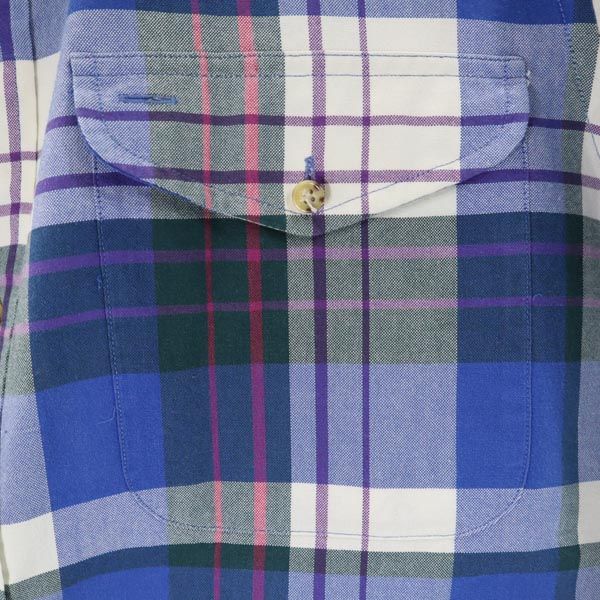 IZOD アイゾッド 90s オールド チェック 長袖 ボタンダウンシャツ M ブルー メンズ