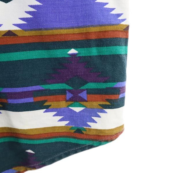 RED ROVER 90s オールド 総柄 長袖 シャツ M グリーン系 RED ROVER レディース