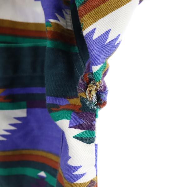 RED ROVER 90s オールド 総柄 長袖 シャツ M グリーン系 RED ROVER レディース