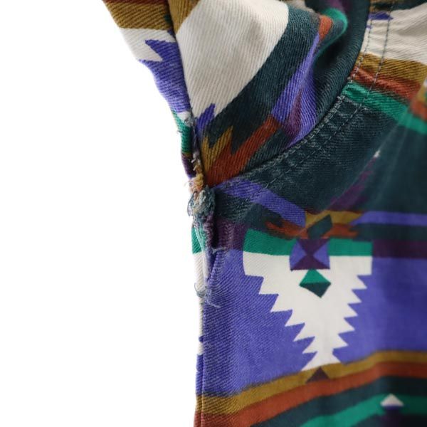 RED ROVER 90s オールド 総柄 長袖 シャツ M グリーン系 RED ROVER レディース