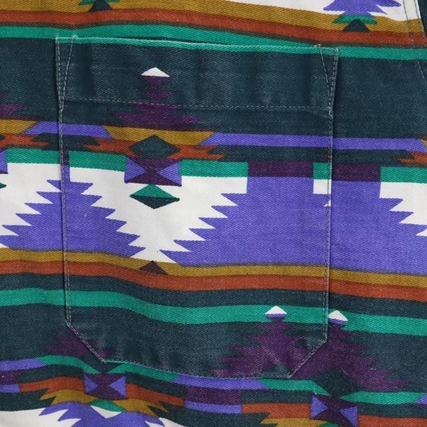 RED ROVER 90s オールド 総柄 長袖 シャツ M グリーン系 RED ROVER レディース