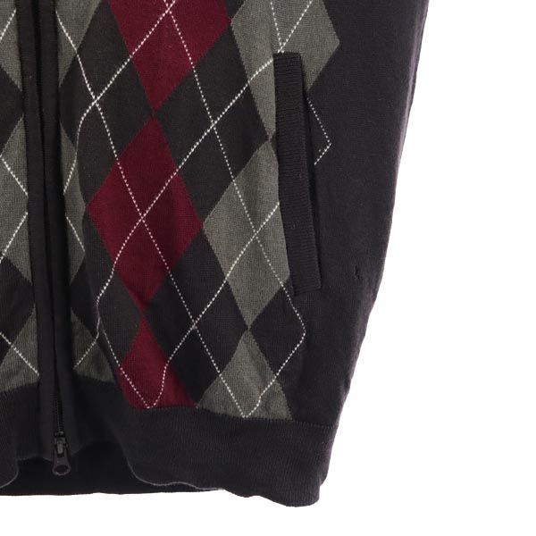 LACOSTE ラコステ 日本製 ウール アーガイル ニットジャケット 5 ブラウン系 メンズ