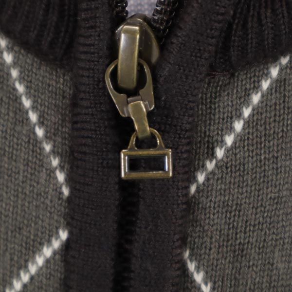 LACOSTE ラコステ 日本製 ウール アーガイル ニットジャケット 5 ブラウン系 メンズ