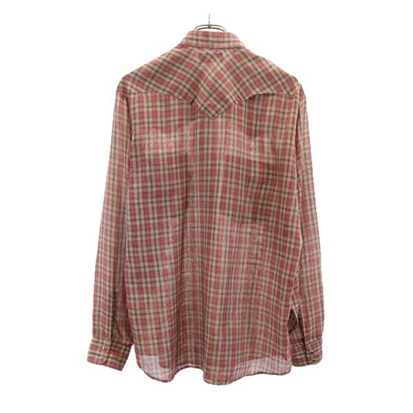 リーバイス 70s ヴィンテージ チェック 長袖 ウエスタンシャツ L 赤系 Levi's メンズ