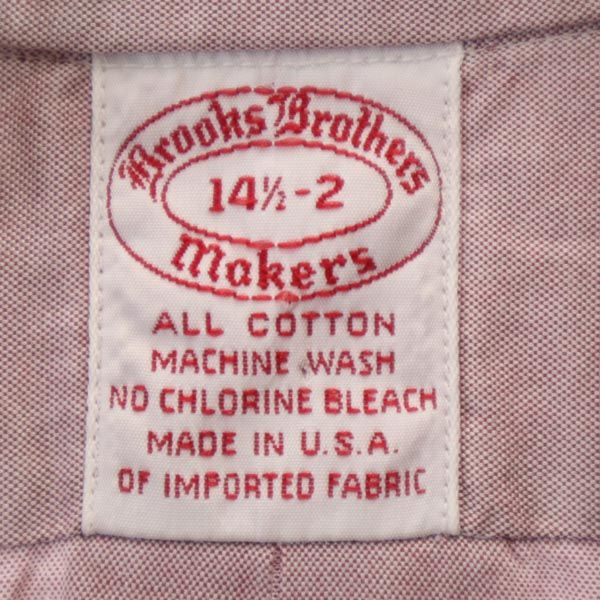 Brooks Brothers ブルックスブラザーズ 70s 80s ヴィンテージ USA製 長袖 ボタンダウンシャツ 14 1/2 ピンク系 メンズ