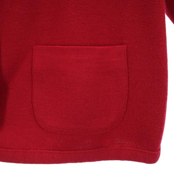 Pierre Cardin ピエールカルダン ウール ニット テーラードジャケット M レッド レディース