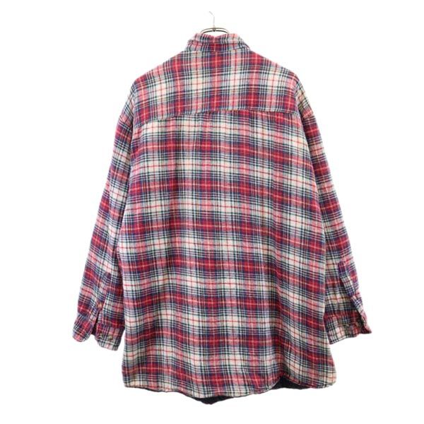 NORTHWEST 90s オールド 長袖 チェックシャツ 2X レッド系 裏キルト メンズ