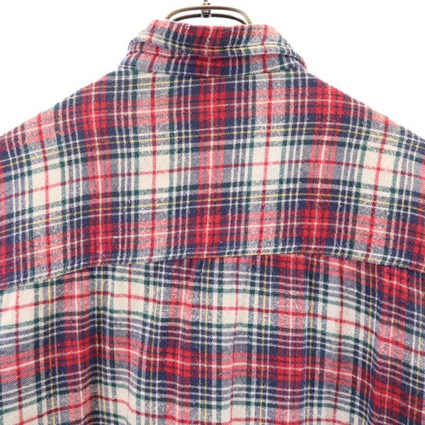 NORTHWEST 90s オールド 長袖 チェックシャツ 2X レッド系 裏キルト メンズ