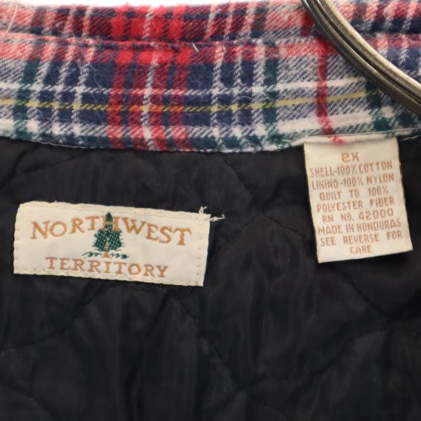 NORTHWEST 90s オールド 長袖 チェックシャツ 2X レッド系 裏キルト メンズ