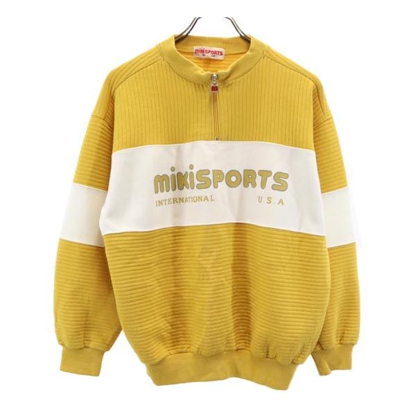MIKI SPORTS COLLECTION ミキスポーツコレクション 長袖 スウェット ハーフジップ トレーナー M イエロー系 メンズ