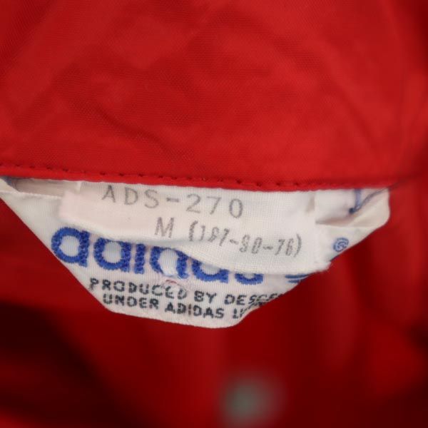 adidas アディダス 70s 80s デサント製 ヴィンテージ トレフォイルロゴ ナイロンジャケット M レッド系 メンズ