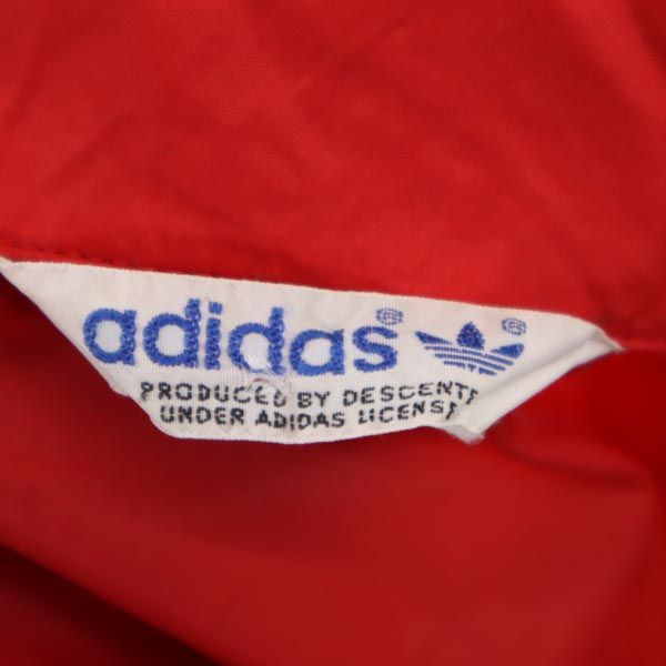 adidas アディダス 70s 80s デサント製 ヴィンテージ トレフォイルロゴ ナイロンジャケット M レッド系 メンズ