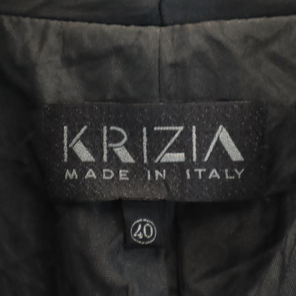 KRIZIA クリツィア イタリア製 ウールブレンド ジャケット 40 ブラック系 ハイネック レディース