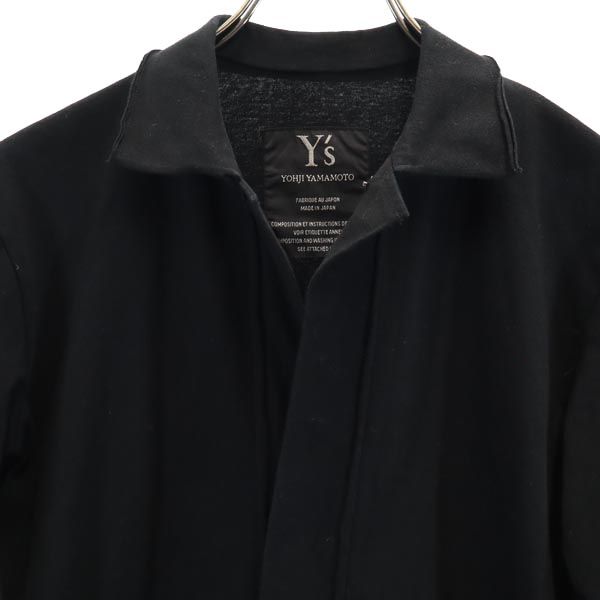 Yohji Yamamoto ヨウジヤマモト 7分袖 襟付き カーディガン 2 ブラック レディース