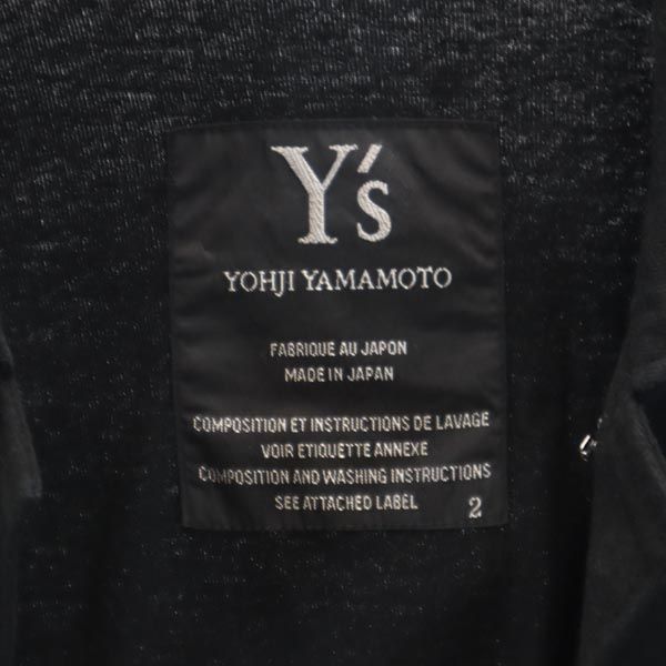 Yohji Yamamoto ヨウジヤマモト 7分袖 襟付き カーディガン 2 ブラック レディース