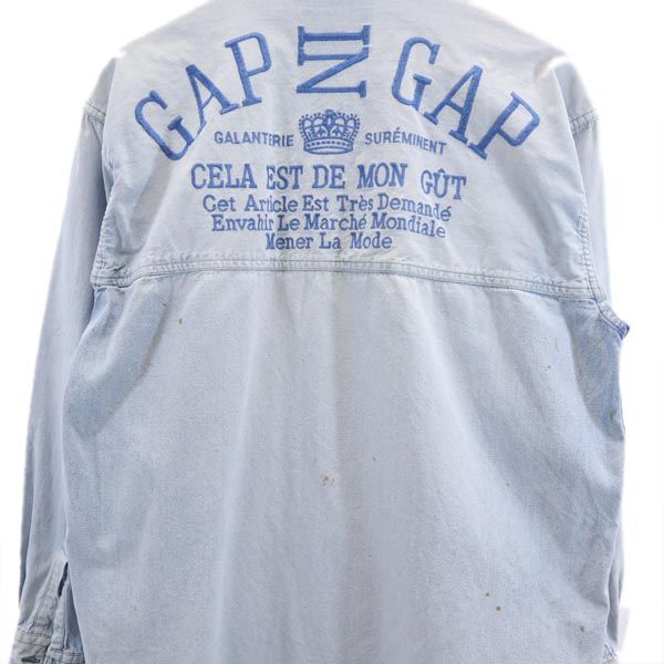 GAP ギャップ 90s オールド バック刺繍 長袖 デニムシャツ メンズ