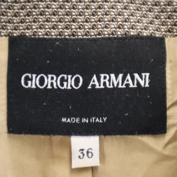 GIORGIO ARMANI ジョルジオアルマーニ イタリア製 ノーカラー ジャケット 36 ブラウン系 レディース