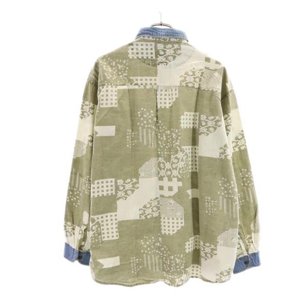 NEXTGENERATION bis 90s オールド 総柄 長袖 シャツ カーキ系 メンズ