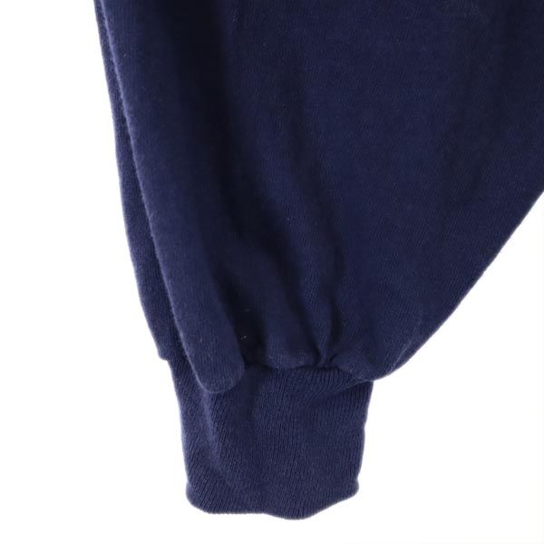 フィラ 90s オールド USA製 デカロゴ プリント 長袖 Tシャツ M ネイビー FILA ロンT メンズ