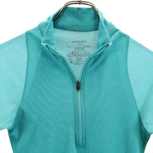 patagonia パタゴニア アウトドア 長袖 ハーフジップ カットソー S グリーン系 レディース