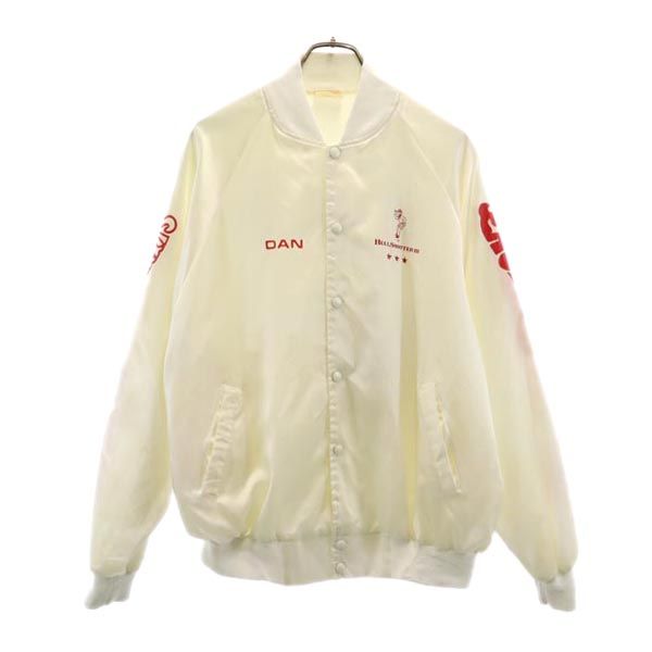 Auburn Sportswear アーバン スポーツウェア 80s ヴィンテージ USA製 バックプリント ジャケット XL ホワイト 裏起毛 ジャンパー メンズ