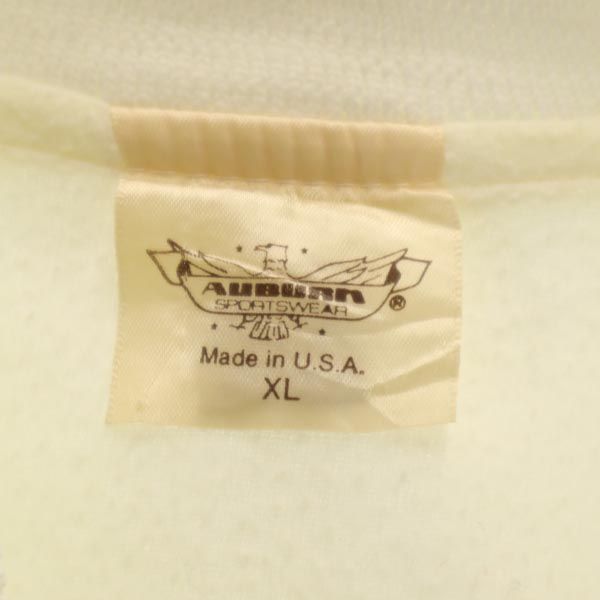 Auburn Sportswear アーバン スポーツウェア 80s ヴィンテージ USA製 バックプリント ジャケット XL ホワイト 裏起毛 ジャンパー メンズ