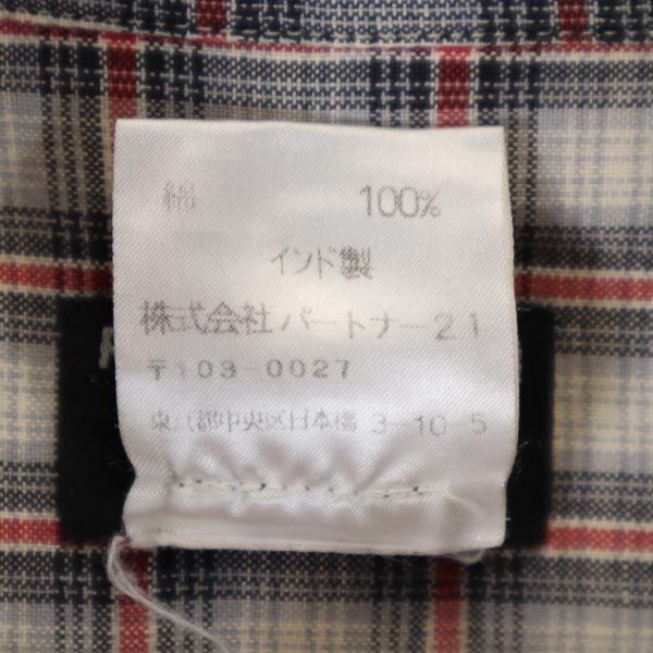 RALPH LAUREN JEANS ラルフローレンジーンズ チェック 長袖 ボタンダウンシャツ M グレー系 メンズ