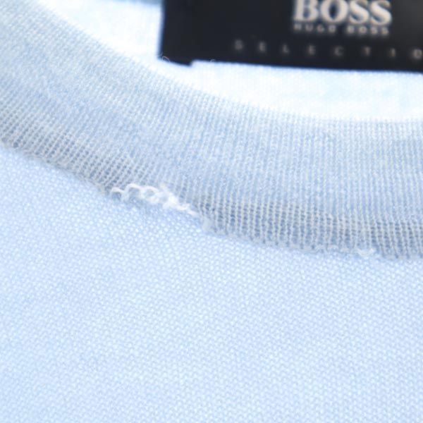 BOSS HUGO BOSS ボス ヒューゴボス イタリア製 カシミアブレンド 長袖 セーター 48 水色系 ニット メンズ