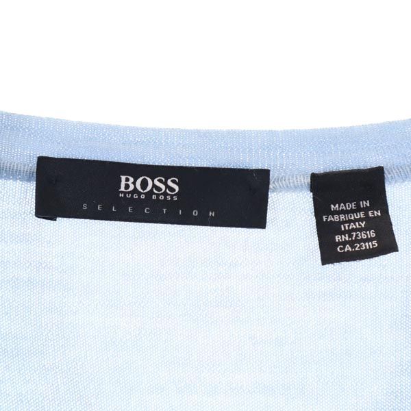 BOSS HUGO BOSS ボス ヒューゴボス イタリア製 カシミアブレンド 長袖 セーター 48 水色系 ニット メンズ