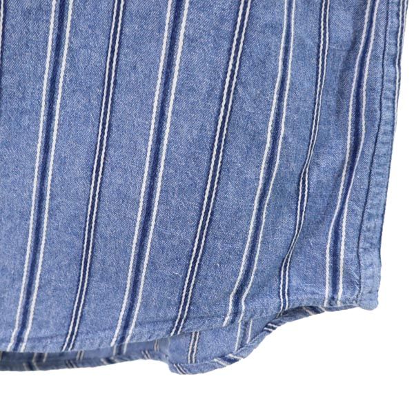 Dauid's Stitch ダビッドスティッチ 80s 90s USA製 オールド ストライプ 長袖 シャツ L ブルー系 メンズ