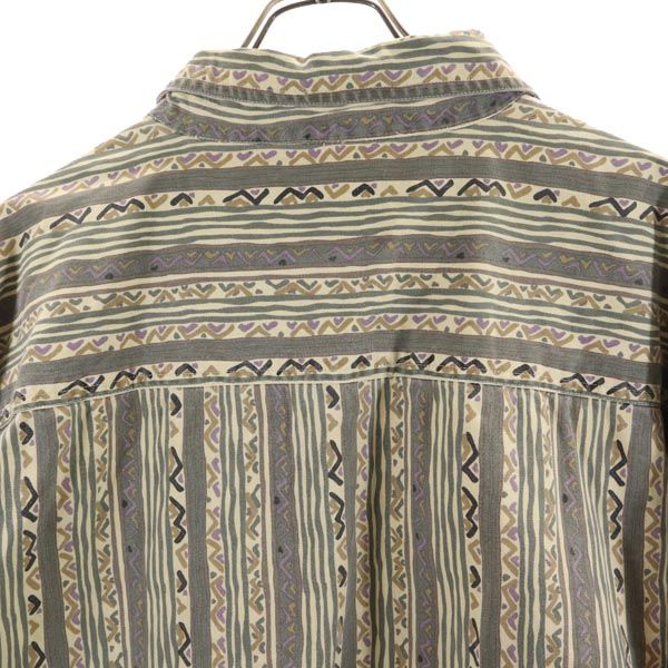 RRL ダブルアールエル 90s オールド 総柄 長袖 シャツ ベージュ系 メンズ