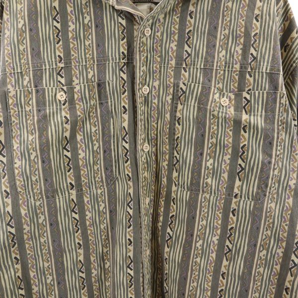 Wrangler ラングラー 90s オールド 総柄 長袖 シャツ ベージュ系 メンズ