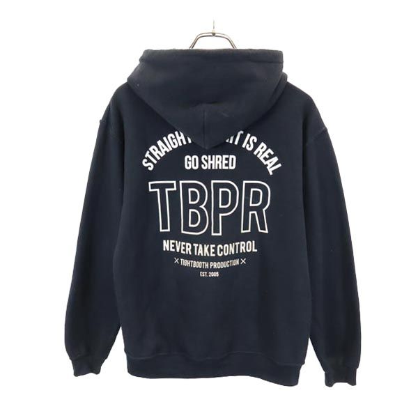 TIGHTBOOTH PRODUCTION タイトブースプロダクション バックプリント 長袖 スウェットパーカー S 黒 裏起毛 TBPR メンズ