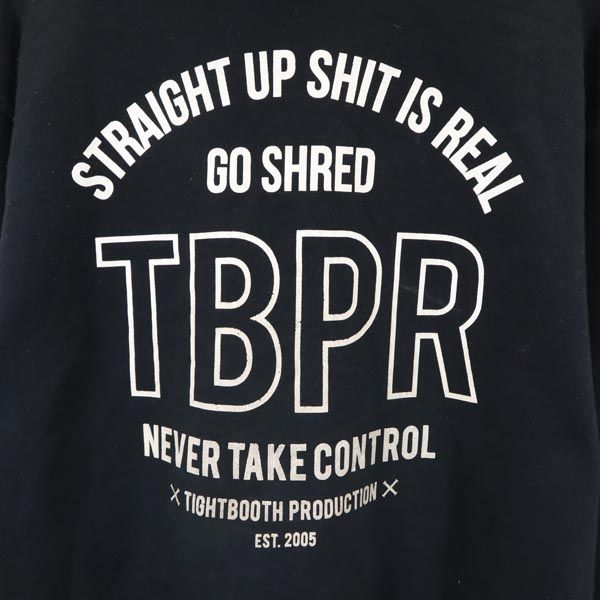 TIGHTBOOTH PRODUCTION タイトブースプロダクション バックプリント 長袖 スウェットパーカー S 黒 裏起毛 TBPR メンズ