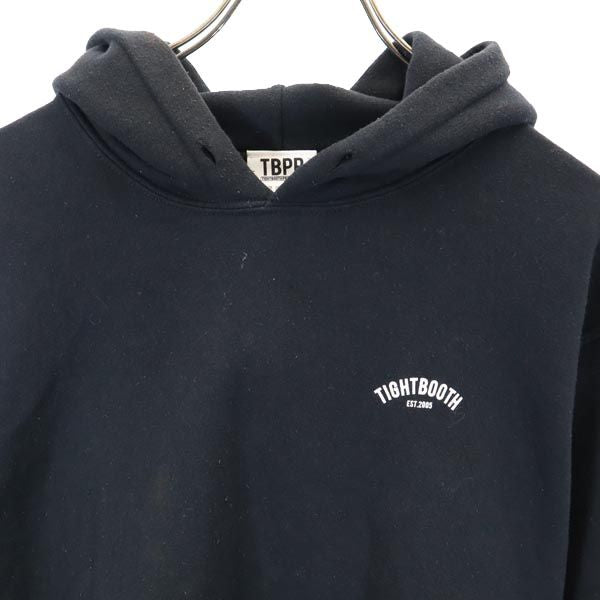 RRL ダブルアールエル バックプリント 長袖 スウェットパーカー S 黒 裏起毛 TBPR メンズ