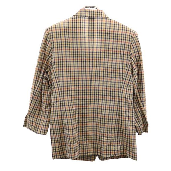 DAKS ダックス 日本製 ウール チェック柄 テーラードジャケット 11AR ベージュ系 レディース
