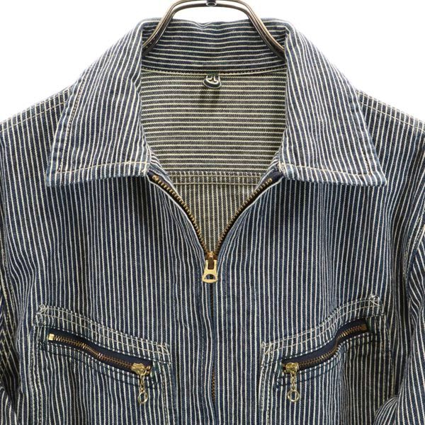 TRAVERSE トラバース 日本製 ヒッコリー ジャケット 3 ネイビー系 ジップ メンズ