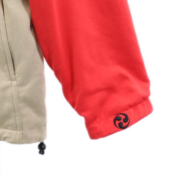 BURTON バートン リバーシブル フードジャケット M ベージュ×レッド メンズ