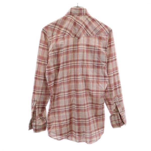 RRL ダブルアールエル 80s ヴィンテージ チェック 長袖 ウエスタンシャツ S ピンク系 メンズ