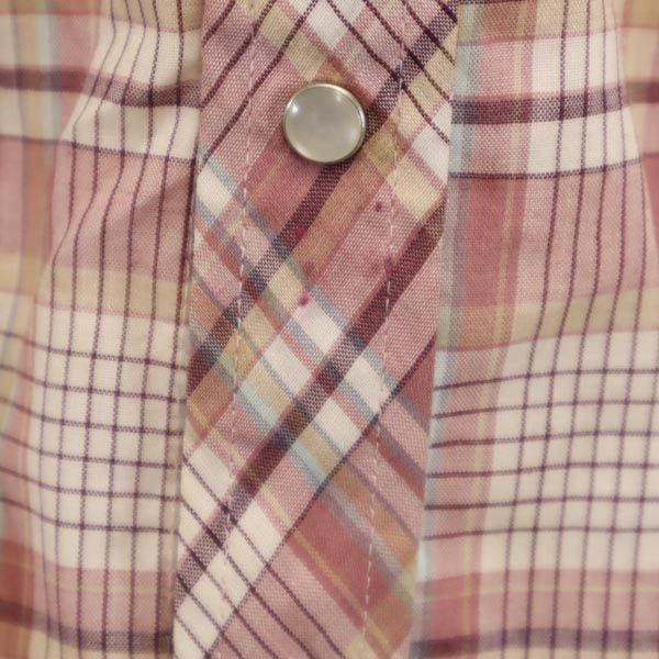 Youngbloods Authentic Western 80s ヴィンテージ チェック 長袖 ウエスタンシャツ S ピンク系 メンズ