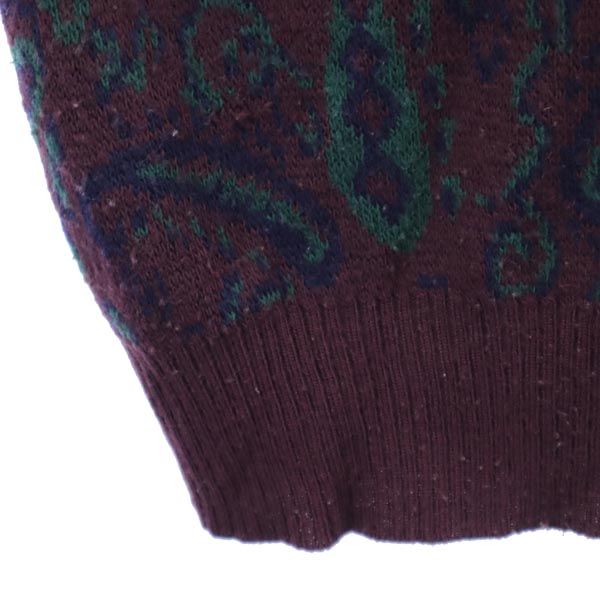 RRL ダブルアールエル 90s ウールブレンド イタリア製 総柄 長袖 セーター M ボルドー ニット メンズ