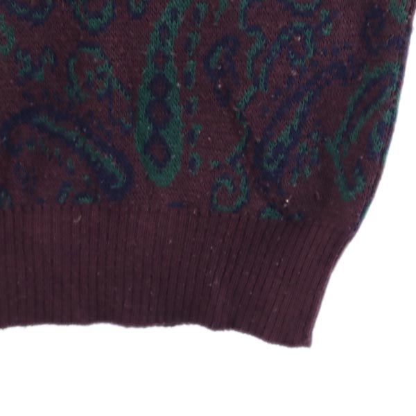 RRL ダブルアールエル 90s ウールブレンド イタリア製 総柄 長袖 セーター M ボルドー ニット メンズ