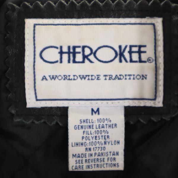 CHEROKEE チェロキー 中綿 レザージャケット M ブラック 本革 本皮 レディース