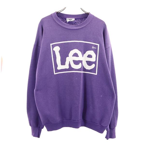 Lee リー 90s オールド USA製 長袖 トレーナー L パープル系 スウェット 裏起毛 メンズ